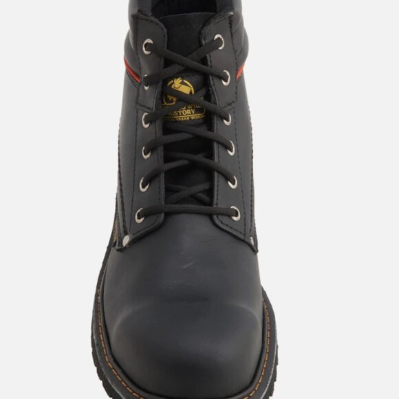 NEW WATERPROOF WORK BOOTS BLACK LEATHER STEEL TOE WORK BOOTS MENS main image 4
